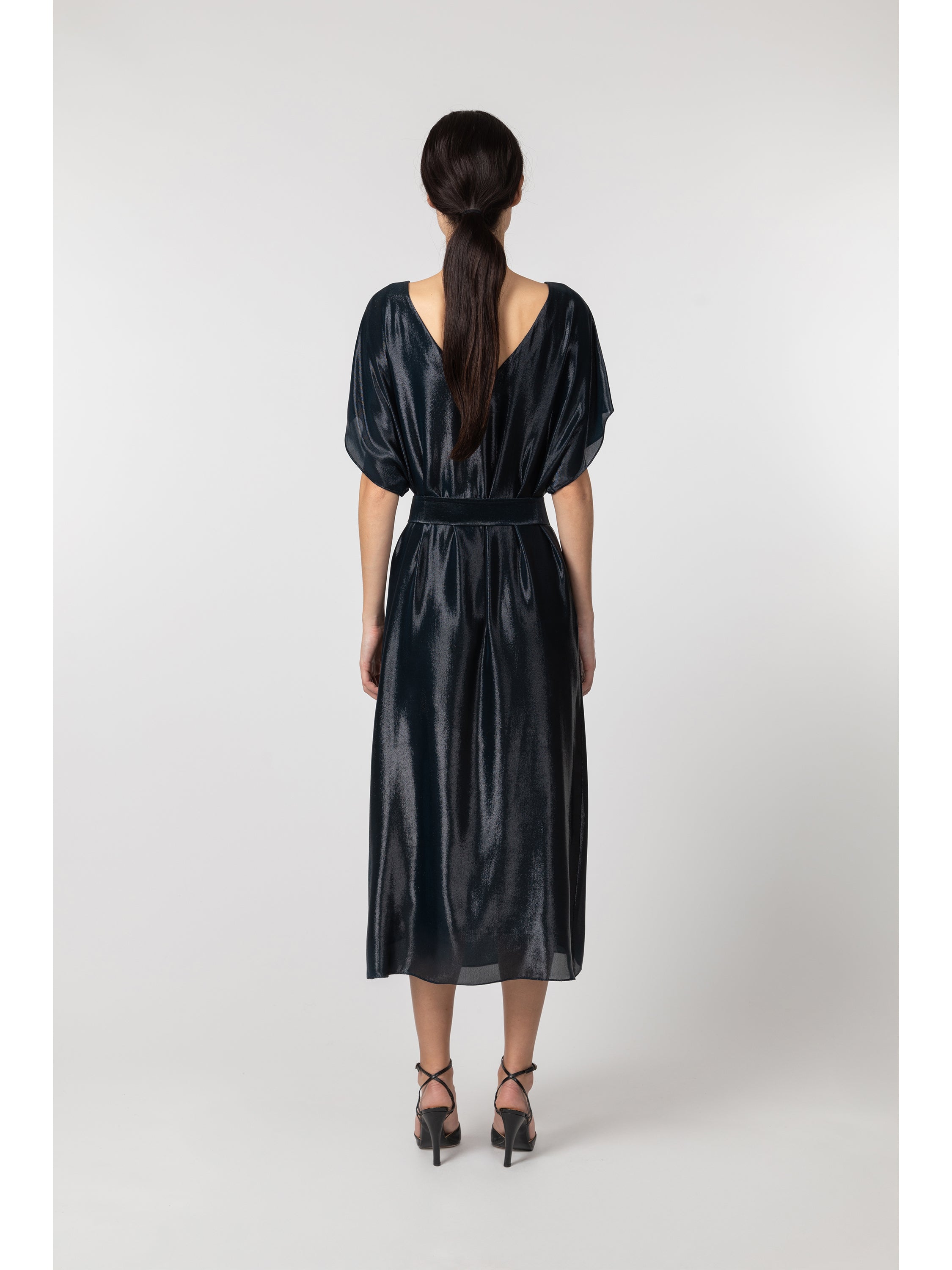 black silk kimono dress Luxurious Black Silk Kimono Robe With Slits for Halloween - Floor Length Witch Robe