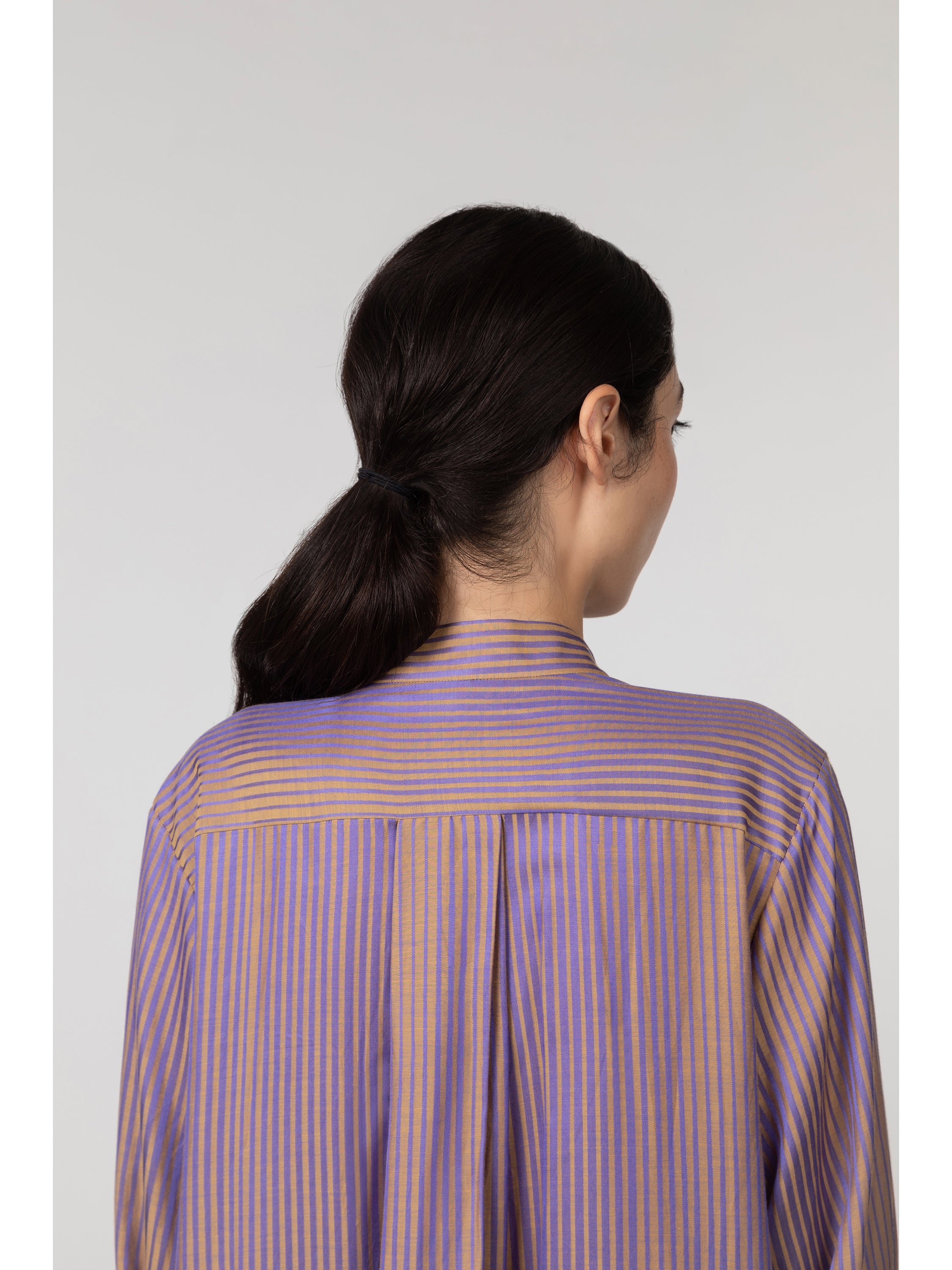 shirt dress purple Cotton and silk jacquard shirt dress