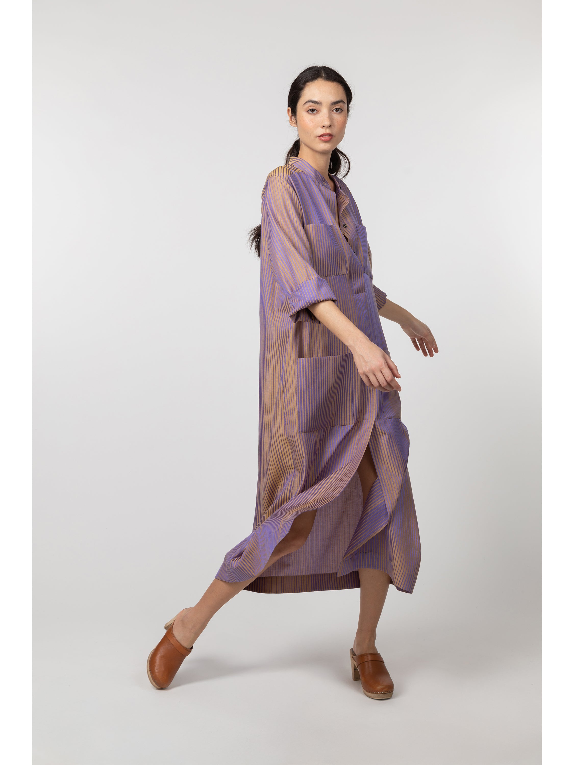 purple cotton dress Purple Ivory Hand Block Printed Cotton Maxi Dress