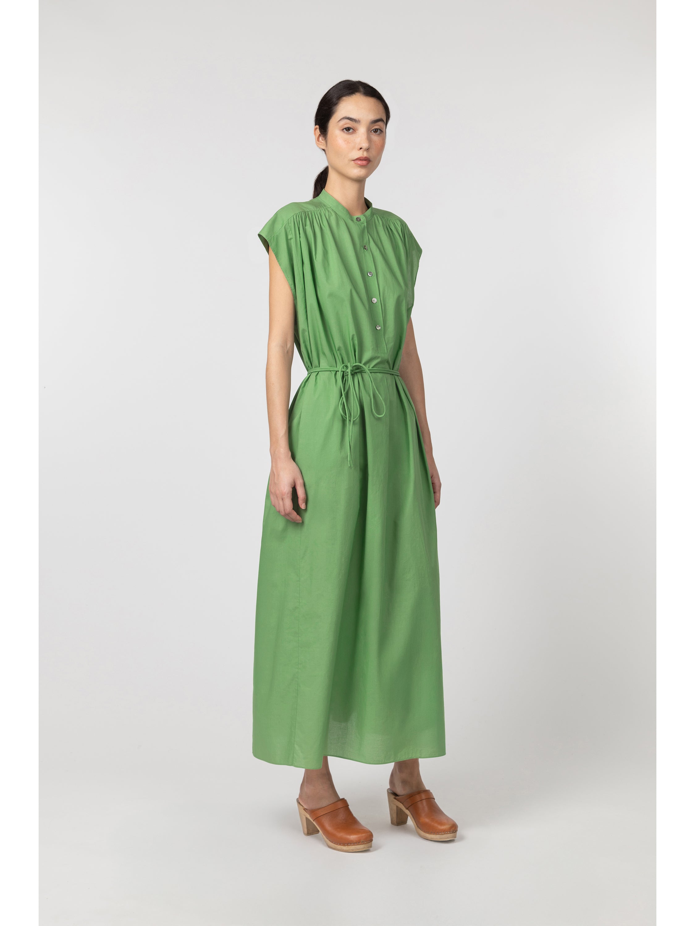 Long cotton poplin dress