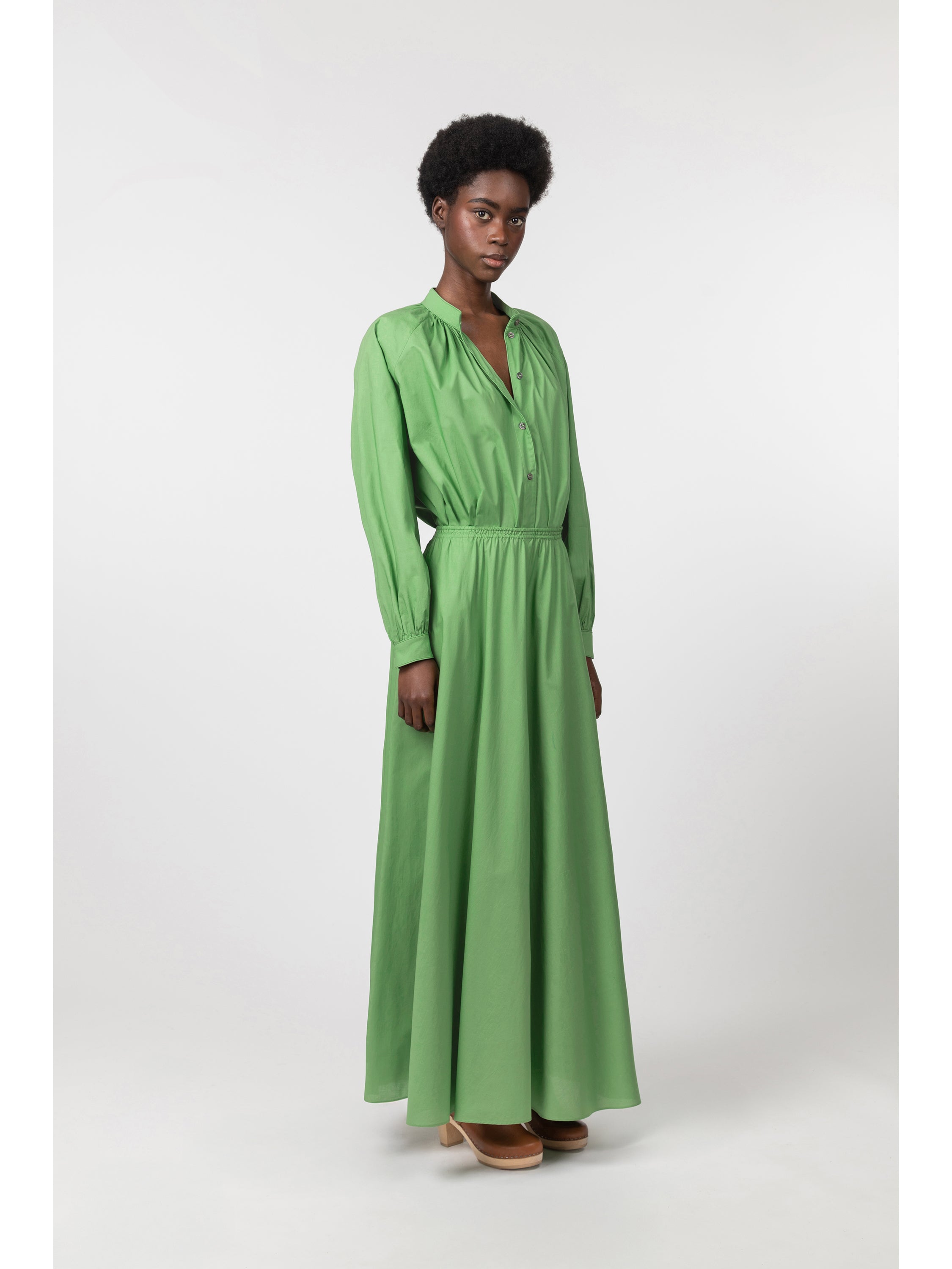 Long cotton poplin skirt